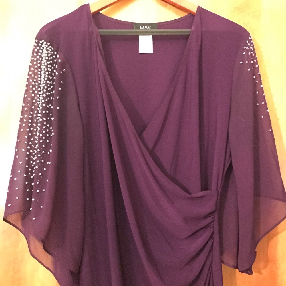 Sexy, Holiday, Purple Party Dress with Silver Shimmer
